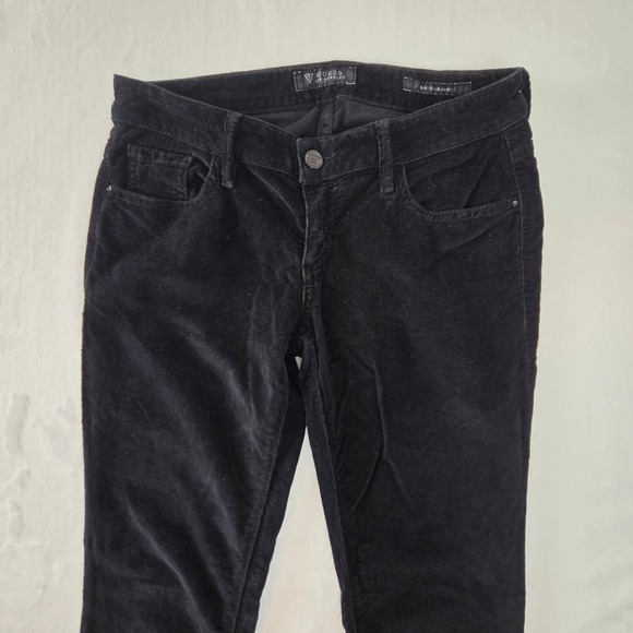 Guess Kate Skinny Corduroy Pants Womens 27 Black Low Rise Stretch Jeans - Picture 2 of 11
